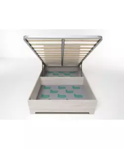 LETTO PIAZZA E MEZZA CONTENITORE CON PIEDINI "HI BOX" OLMO NATURALE 120X190 CM